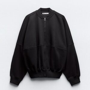 ZARA Black Zip-Up Sweater